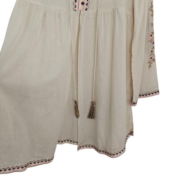 Aratta Silent Journey Valentina Embroidered Tunic Top Coverup XS Floral Boho NWT - Picture 9 of 16